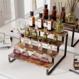 HavenlyYouth Perfume Organizer for Women and Men Cologne Stand,4 Tiered Spice Rack Organizer,Wooden Cupcake Stand,Risers Display Stands,Perfume Holder,Display Shelves for Kitchen Countertop,Ornament