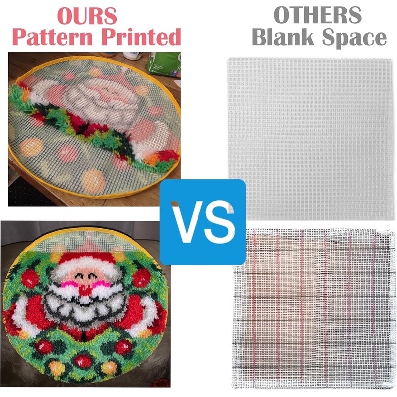 Raixleb Latch Hook Kits Rug Pattern Printed 20" X 20"