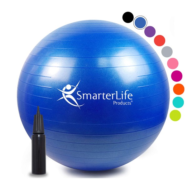 Exercise Ball for Yoga, Balance, Stability - Fitness, Pilates, Birthing,