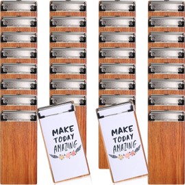 Mini Clipboard Small Clipboards Wooden Half Page Clipboard Wood Check Presenters Kids Clipboards for Restaurant School Waitress Guest Server Books Menu Holder 8 x 4 Inch (Cherry Wood,30 Pcs)