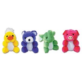 Kutie Pies Plush Dog Toys Colorful Adorable Soft Squeaker for Puppies 4 3/4" (Full Set - All 4 Toys)