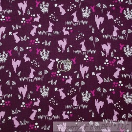 Michael Miller Fabrics BonEful Fabric FQ Cotton Quilt Purple Pink White Small Flower Bunny Humming*Bird
