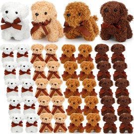 Liliful 40 PCS 5 Inches Mini Plush Dogs Small Stuffed Dog Bulk Cute Plush Toy Dog Party Favors Soft Stuffed Dog Doll for Goodie Bag Fillers Back to School Birthday Party Favor Gift Carnival Prize