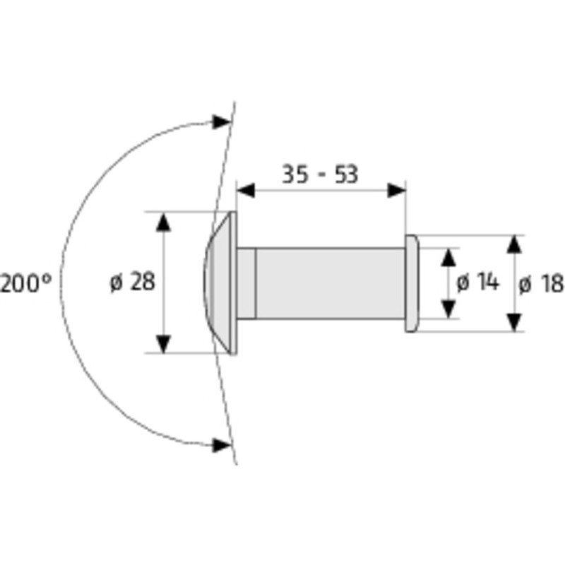 ABUS 45240 Door Peephole Type 2200 G SB Brown