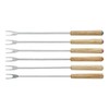 kela Fonduegabeln-Set Modessa 6-teilig aus Edelstahl/Esche, Silber/Braun, 24.5 x 3