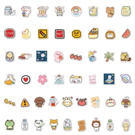 Stickers for Kids, Cute Animal Sticker for Water Bottles Car Wall Laptop Scrapbook Luggage, Vinyl Cartoon Waterproof Decals,Rabbit Panda Party Favors Supplies Decor for Adults Teens Toddlers 50 Packs