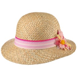 Lipodo Sandra Girls' Straw Hat - Summer Hat Children - Beach Hat Made in Italy - Children's Hat Made of Straw - Girls' Hat Spring/Summer - Hat, natural