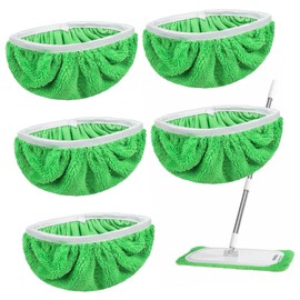 FRCOLOR 6pcs Microfiber Mop Covers for Floor Cleaning Elastic Fit Mop Refills Highly Absorbent Pads for Hardwood Tile Laminate Versatile Replacement Parts for Efficient Mopping