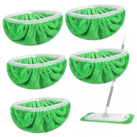 FRCOLOR 6pcs Microfiber Mop Covers for Floor Cleaning Elastic Fit Mop Refills Highly Absorbent Pads for Hardwood Tile Laminate Versatile Replacement Parts for Efficient Mopping