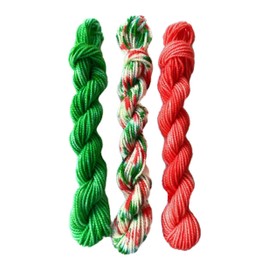 YarnSwirl Hand-Dyed Yarn Micro Hank 3-Pack (10g each), Superwash Highland Wool Blend, DK Weight (Christmas in Miami)