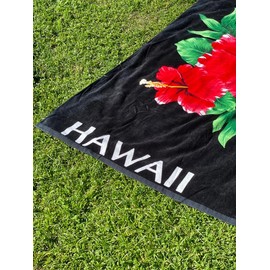 Red Hibiscus Towel, 2 Sizes - Size: Jumbo