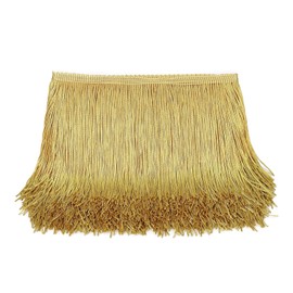 10 Yards Length 15 cm Fringe Trim, Silk Fringe Tassel Fringe Ribbon Decorative Ribbon, Fringe Cut for DIY Crafts, Apparel, Clothing, Costumes, Decoration, Dance Fringe for Sewing (Gold)