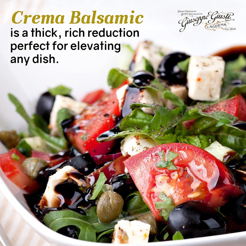 Giusti Truffle Balsamic Glaze Condiment, Gourmet Vinegar Reduction with Black