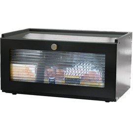 ETMI Bamboo Bread Box for Kitchen Countertop-Large breadbox Wooden Black Bread Box with Window Bread Holder