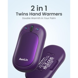AI Hand Warmers Rechargeable, AaoLin 2 Pack Electric Hand Warmers Reusable, 12Hrs Long Heating, Portable Pocket Handwarmer Great Gift for Outdoors, Camping, Golf, Hunting Gear