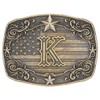 Western Belt Buckle Men Initial Letter ABCDJRM to Z Rodeo