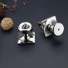 STARPY Polished Chrome Door Knobs with Square Rosette, Pismo Door