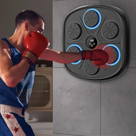 Music Boxing Machine with Boxing Gloves, Smart Bluetooth Electronic Punching Equipment, Adjustable Speed & Mode, Digital Target Training Boxing Machine for Home Workout