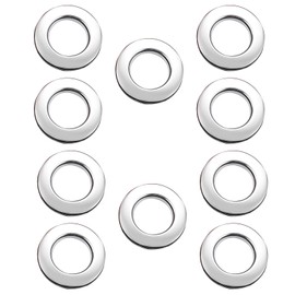 NICENEEDED 10 PCS Stainless Steel Curtain Grommet, Inner Diameter Metal Curtain Rings with Eyelets 1-9/16", Ring Grommet Curtains Stainless for Bathroom Window