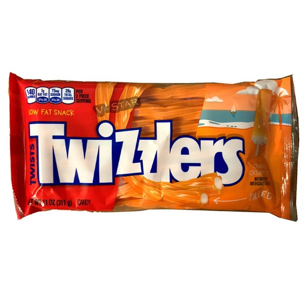Twizzlers Orange Cream Pop Flavored Filled Twists, 11 oz