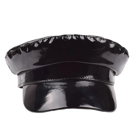 Foetest Cap Student Hat Leather Cap Baseball Cap Sun Hat Casual Hat Solid Color Black