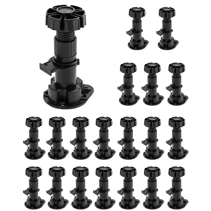 QWORK® 20 Pieces Furniture Feet Leveling Feet Adjustable, kitchen cabinet