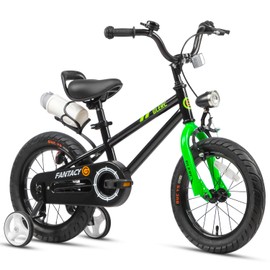 Glerc Fantacy Kids Bike 12 14 16 Inch Bicycle for Age 2 3 4 5 6 7 Year Old Boys & Girls with Training Wheels & Bottle Cage & Headlight Birthday Black