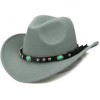Syrios Gifts Gray Western Cowboy, Cowgirl Hat, Turquoise, Men Women