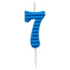 Papyrus Number 7 Birthday Candle, Blue Stripes (1-Count)