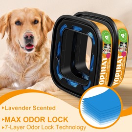 Jumbo Square Refill Bags 2 Pack – Lasts Up to 8 Months – Lavender Scented Dog Poop Bags for Dogs – EVOH Pet Waste Refills for Superior Odor Control – Fits Pet Genie Dog Waste Disposal System Pails