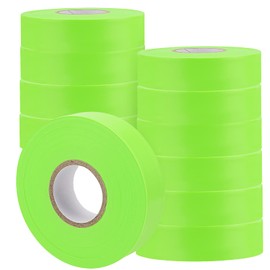 MUKLEI 10 Pack 328 Feet x 1 Inch Green Flagging Tape, Neon Marking Tape, Non-Adhesive Plastic Ribbon Tape Fluorescent Tape for Labeling, Tagging Boundaries