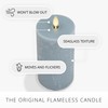 Luminara Seaglass Rechargeable Flameless LED Candle, Silver Blue 3" x