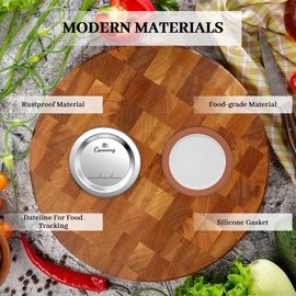 156pcs Regular Mouth Canning Lids, 70mm Mason Jar Lids for Canning, Reusable Leak Proof Split-type Gold Lids, Food Grade Material (70mm, Silver)