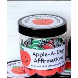 DWUENT Mental Health Gifts Thank You Cards in Apple Jar - 60 Positive Affirmation Cards, New Job Gifts for Women, Paper Messages & Motivational Quotes