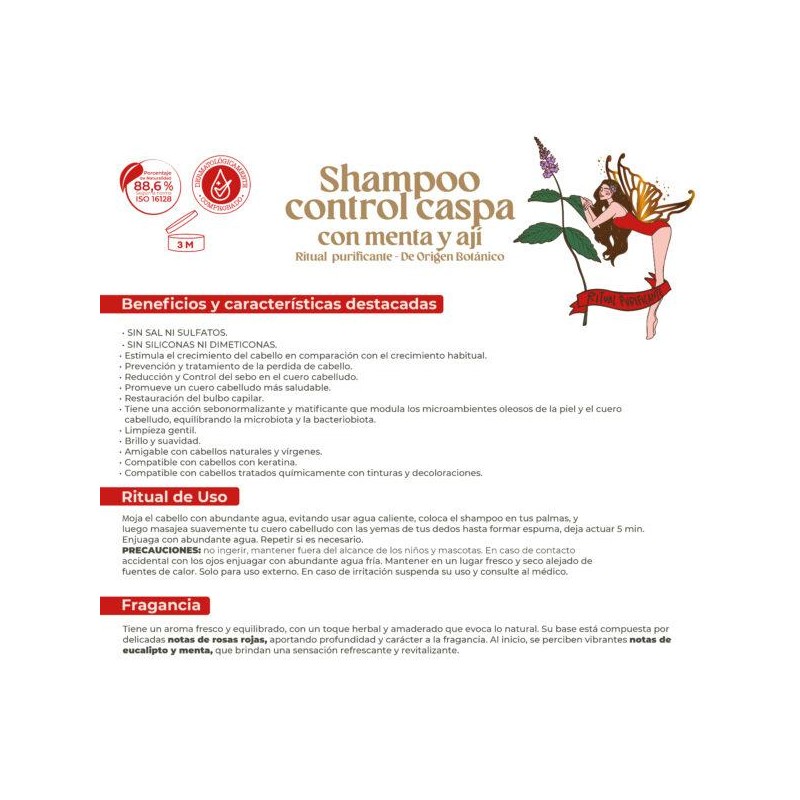 Origen Botanico Chili and Mint Shampoo for Dandruff Control 400ml