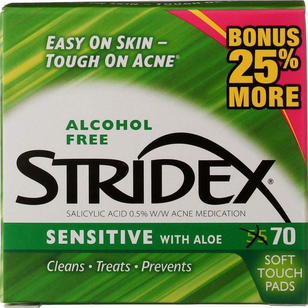 Stridex Daily Care Acne Pads with Aloe Sensitive Skin - 55 ct