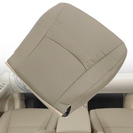 NLQR Front Driver Side Bottom, Perforated Repalcement Seat Cover Tan Compatible with Toyota Highlander 2008 2009 2010 2011 2012 2013