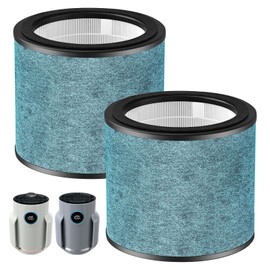 HP072 Replacement Filter Compatible with Shark NeverChange Air Purifiers HP072/HP071BRN, High-Efficiency H13 True HEPA with Activated Carbon Up to 250 Sq. Ft, # HE07FKBASE, # HE07FKPET, 2 Pack