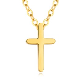 Bthotuyoshu Dainty Cross Necklace for Women,Dainty Gold Silver Cross Necklace Sideways Cross Necklace Gold Silver Tiny Small Gold Rhinestone Cross Necklace Pendant for Women Girls 14K Gold Plated
