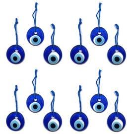 Turkish Eye Hanging Glass Evil Eye Blue Good Luck 4cm Diameter with Water and Thread, Nazar Boncuk, Evil Eye (12)