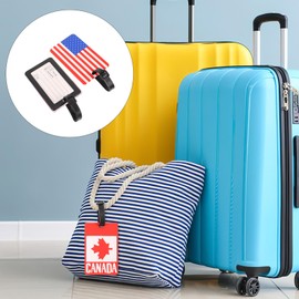 PACKOVE 2pcs Canada Flag Luggage Tag Maple Leaf National Banner Flags Travel Suitcase Baggage Bag Tag ID Labels Luggage Identifier for Women Men Girls Travel