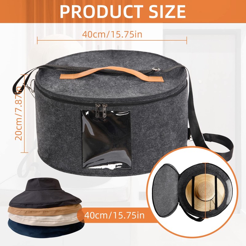 Ohiyoo Travel Hat Box Hat Boxes with Lid Storage Boxes