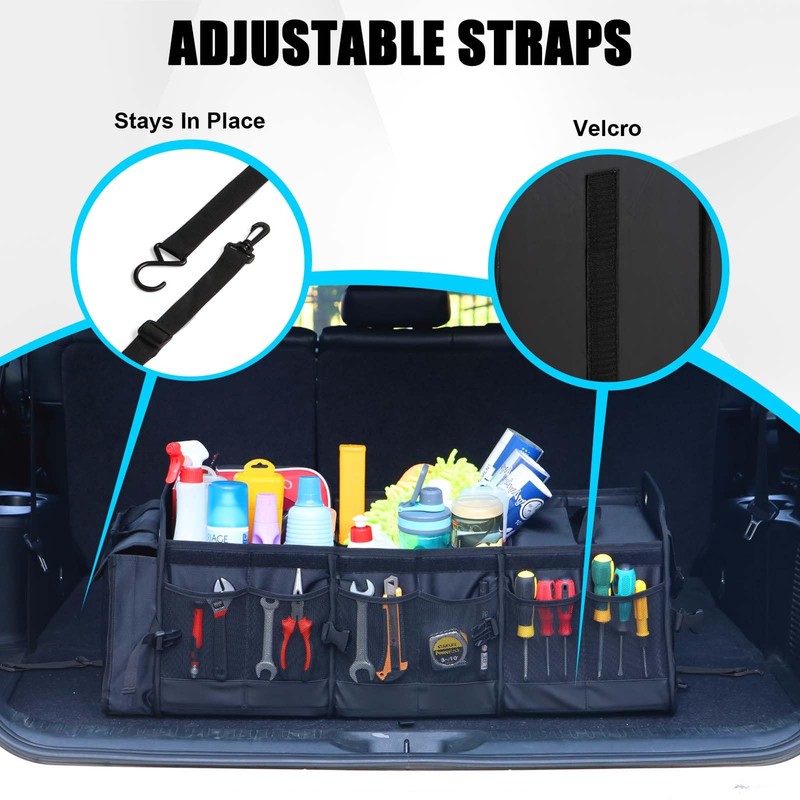 MOJIOO Large Trunk Organizer for Car, SUV, Truck with Removable