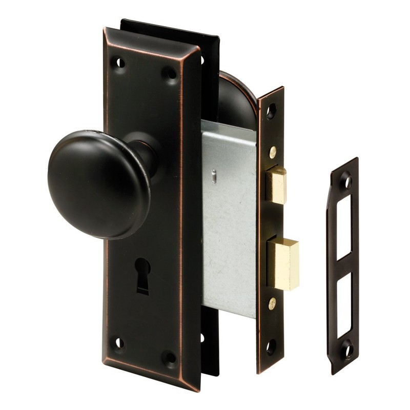 Prime-Line E 2495 Mortise Keyed Lock Set with Classic Bronze