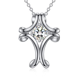 YFN Celtic Knot Cross Necklace Sterling Silver Infinity Knot Cross Pendant Jewellery Gifts for Women Girls