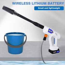 21V Lithium Electric Car Washing Machine, Cordless Pressure Washer, Portable High Pressure Electric Water Cleaner Battery Powered Pressure Washer for Cars Windows Gardens Cleaning