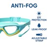Swimming Goggles with Ear Plugs, Anti-Fog Lenses, Mint Green and