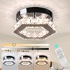Cainjiazh Dimmable Crystal Chandelier Mini LED Flush Mount Ceiling Light