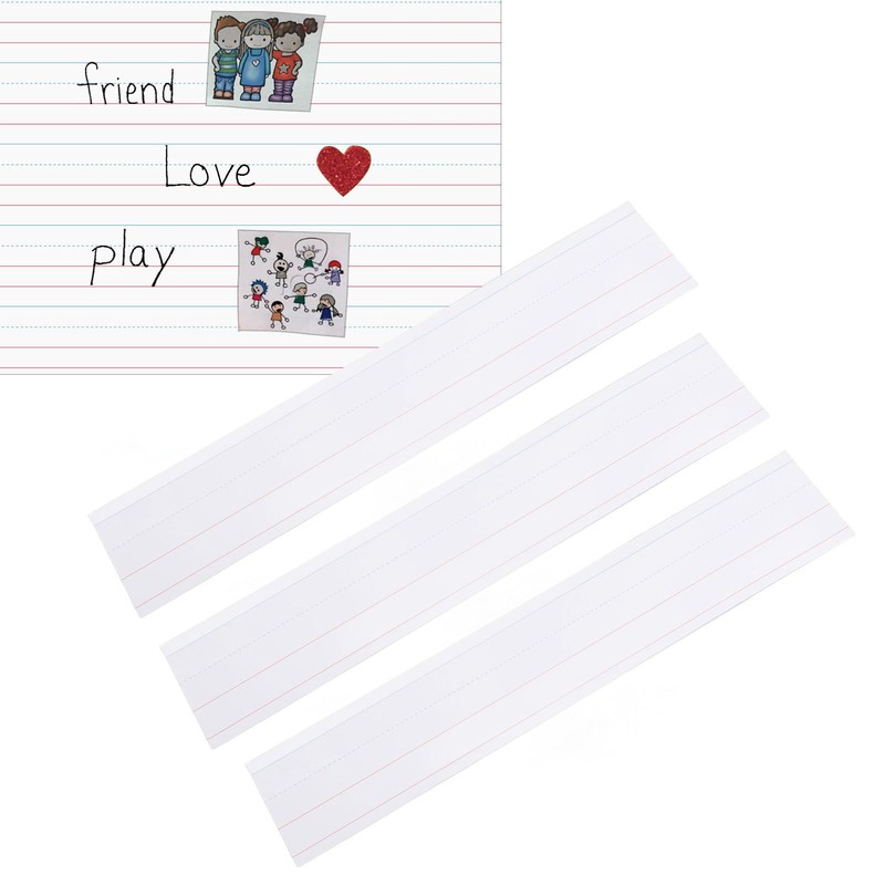 50pcs Dry Erase Sentence Strips Reusable White Lined Writing Sentence