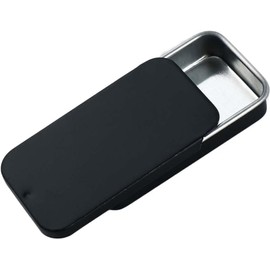 Juroicessry Black Metal Rectangular Empty Mini Tin Box,Mini Iron Box Tinplate Push Candy Pill Cases Bins Jar Food Containers for Home Black Storage BoxOrganizer(60x34x11mm)